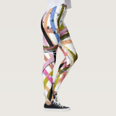 Leggings Flacons de design noir bleu orange (Droite)
