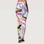 Leggings Flacons de design noir bleu orange (Dos)
