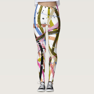 Leggings Flacons de design noir bleu orange