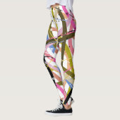 Leggings Flacons de design noir bleu orange (Gauche)