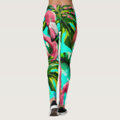 Leggings flamands roses tropicaux (Dos)