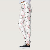 Leggings Flamant rose chanceux de victoire d'hockey (Gauche)