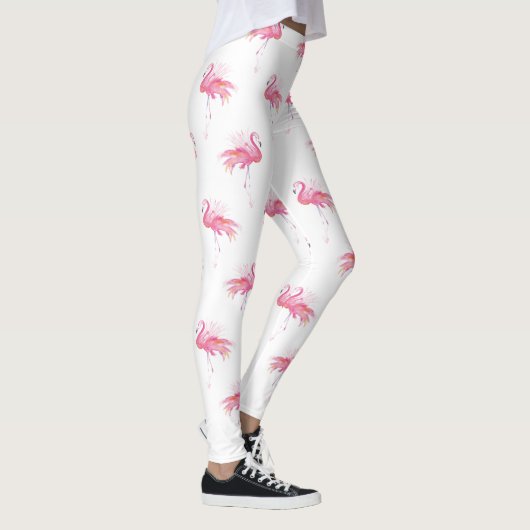 Leggings Flamant rose d'aquarelle rose fillette (Droite)