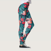 Leggings Flamant rose et aquarelle du jardin tropical (Droite)