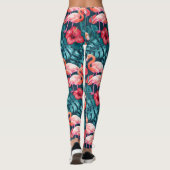 Leggings Flamant rose et aquarelle du jardin tropical (Dos)