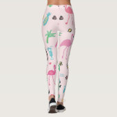 Leggings Flamant rose été : Vibrant Motif d'oiseaux (Dos)