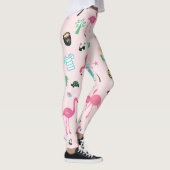 Leggings Flamant rose été : Vibrant Motif d'oiseaux (Droite)