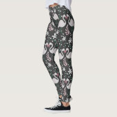 Leggings Flamant rose motif transparent blanc sur arrière - (Gauche)