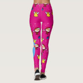 Leggings Flamant rose Noël Funny Doodles Festif Amusant (Dos)