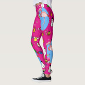 Leggings Flamant rose Noël Funny Doodles Festif Amusant (Gauche)
