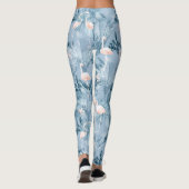 Leggings Flamant rose Orchidée Tropical Motif Blue ID868 (Dos)