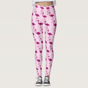 Leggings Flamant rose pailleté motif rose scintillant