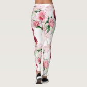Leggings Flamant rose rose : Élégance Motif sans couture (Dos)