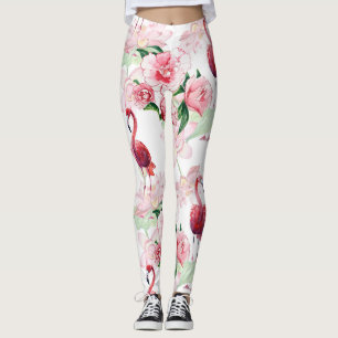 Leggings Flamant rose rose : Élégance Motif sans couture