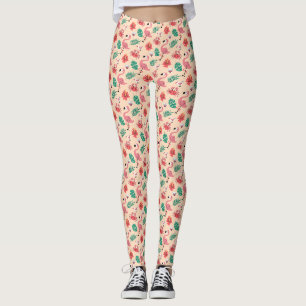 Leggings Flamant rose rose rose Motif tropical d'été-23123