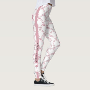 Leggings Flamant rose rose rosé Vague Art déco personnalisé