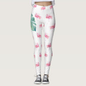 Leggings Flamant rose rose tropical (Devant)