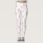 Leggings Flamant rose rose Tropical Motif d'été<br><div class="desc">Cool Pink Tropical Flamingo Pattern sur Arrière - plan blanc.The Pink Flamant rose Bird Print fait un grand cadeau pour une fête d'été tropicale sauvage.</div>