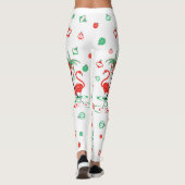 Leggings Flamant rose rouge de Noël (Dos)