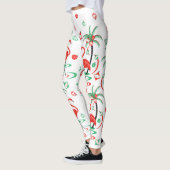 Leggings Flamant rose rouge de Noël (Gauche)