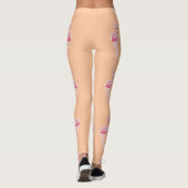 Leggings flamant rose sur orange pâle (Dos)