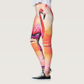 Leggings Flamant rose tropicale dynamique (Gauche)
