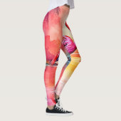 Leggings Flamant rose tropicale dynamique (Droite)