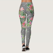 Leggings Flamant tropical sur les guêtres géométriques de (Dos)