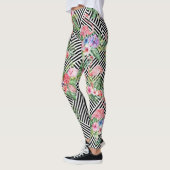 Leggings Flamant tropical sur les guêtres géométriques de (Gauche)