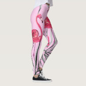 Leggings Flamants roses, aquarelle tropicale vintage motif. (Droite)