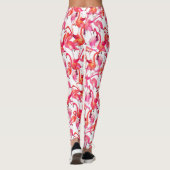 Leggings Flamants roses d'aquarelle dans les aquarelles 2 (Dos)