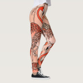 Leggings Flamants roses de couleur corail (Droite)
