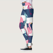 Leggings Flamants roses de dessin : Summer Tropical Vintage (Gauche)