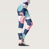 Leggings Flamants roses de dessin : Summer Tropical Vintage (Droite)