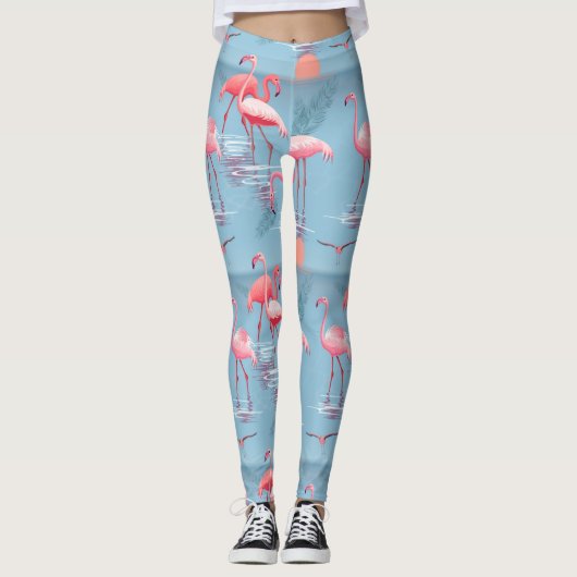 LEGGINGS FLAMANTS ROSES MOTIF 1 (Devant)