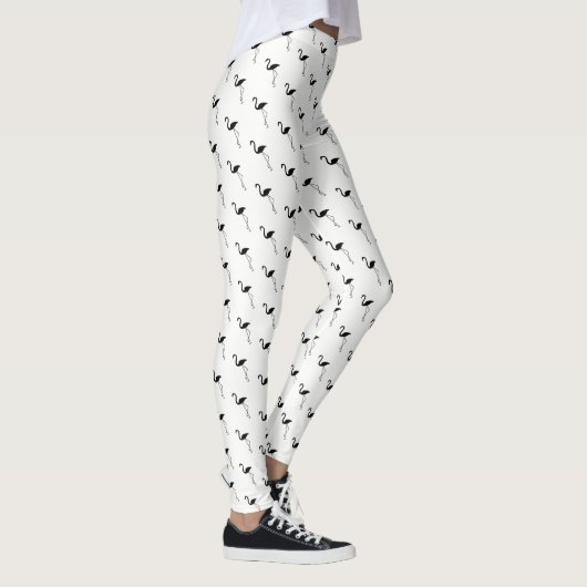 Leggings Flamants roses noirs sur pattes blanches (Droite)