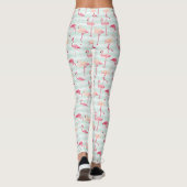 Leggings Flamants roses Rétro Sur Bandes De Monnaie (Dos)