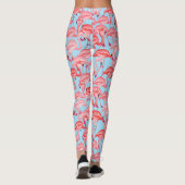 Leggings Flamants roses roses lumineux sur le bleu 2 (Dos)