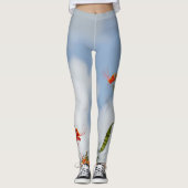 Leggings Flamboyant Royal Poinciana Fleurs Sky Blue (Devant)