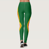 Leggings Flame d'épée de dragon Ajouter un script sur vert  (Dos)