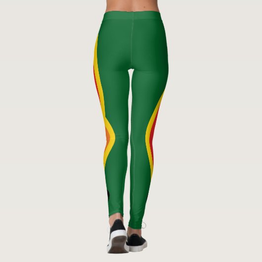 Leggings Flame d'épée de dragon Ajouter un script sur vert  (Dos)