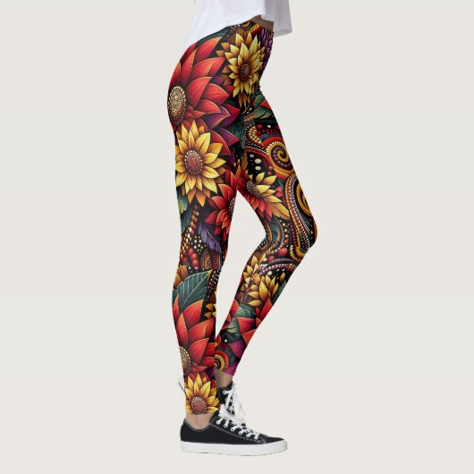 Leggings Flame Lily inspiré Vibrant et audacieux (Droite)