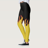 Leggings Flames de feu jaune, rouge et noir (Gauche)