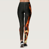 Leggings Flames Red Hot Black Fire Racing Moderne (Dos)