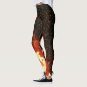 Leggings Flames Red Hot Black Fire Racing Moderne (Gauche)