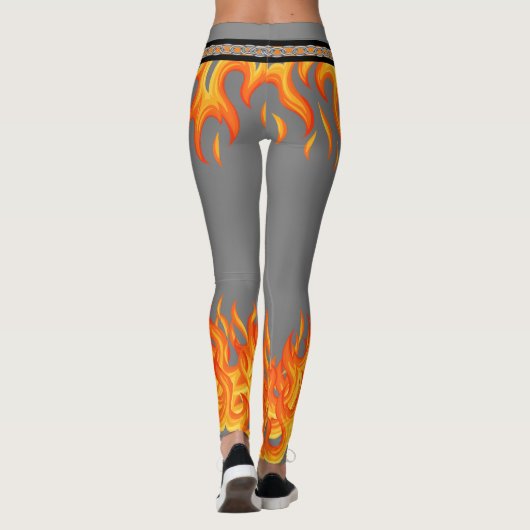 Leggings Flames sur Grey (Dos)