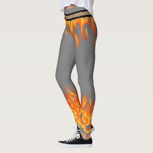 Leggings Flames sur Grey (Gauche)
