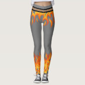 Leggings Flames sur Grey (Devant)