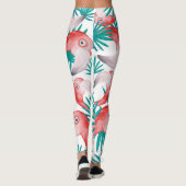Leggings Flamingo dessiné à la main : aquarelle motif sans  (Dos)