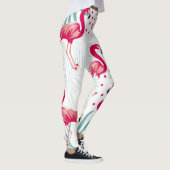 Leggings Flamingo tropical et feuille, motif d'été. (Droite)